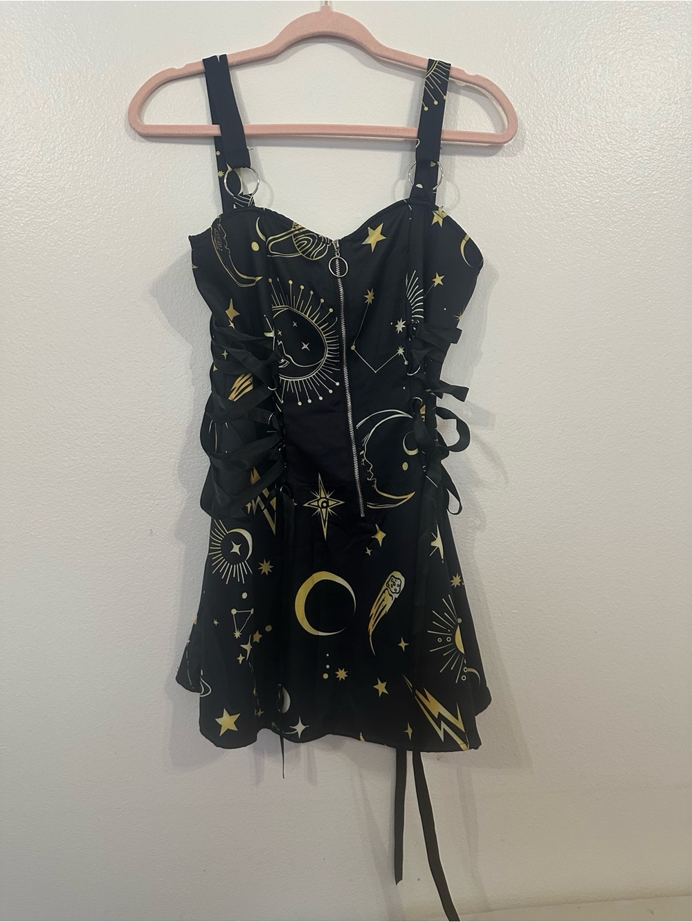 Celestial Print Black & Gold Dress